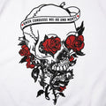 Skull And Roses Tattoo Design with Love and Death Banner