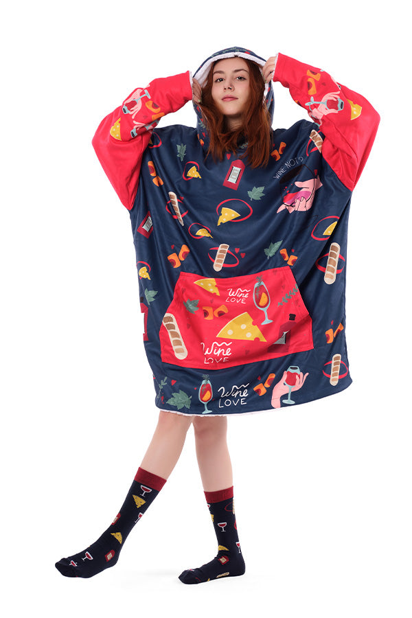 Wine Hoodie Blanket