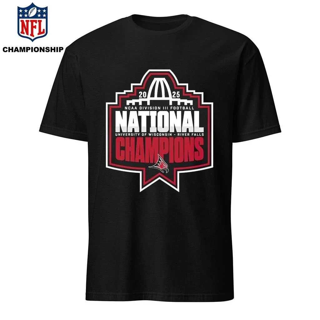 Wisconsin-River Falls Falcons Football National Champions 2025 NCAA Division III Football Logo Shirt