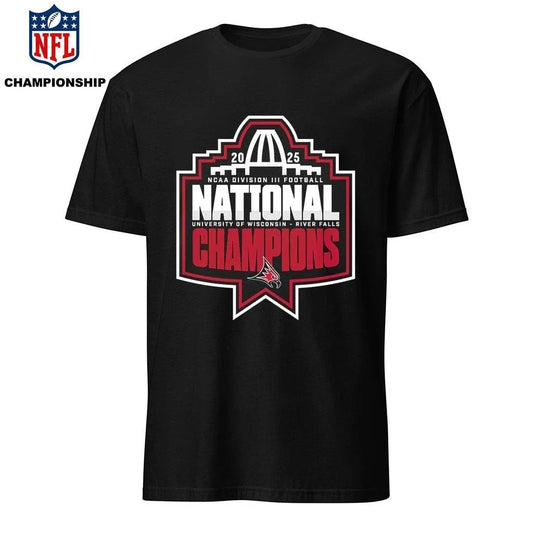 Wisconsin-River Falls Falcons Football National Champions 2025 NCAA Division III Football Logo Shirt
