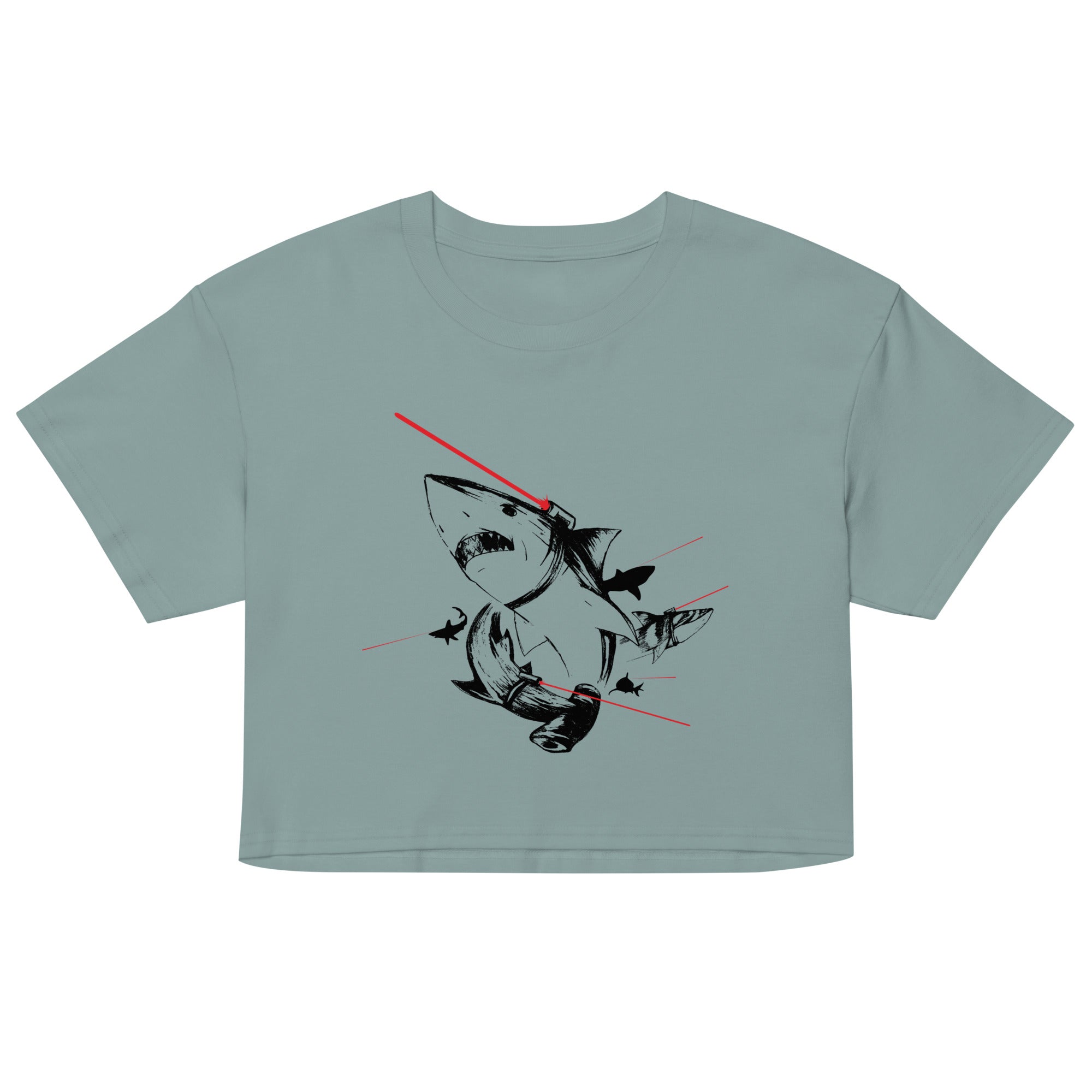 Sharks With Lasers Women's Crop Tee