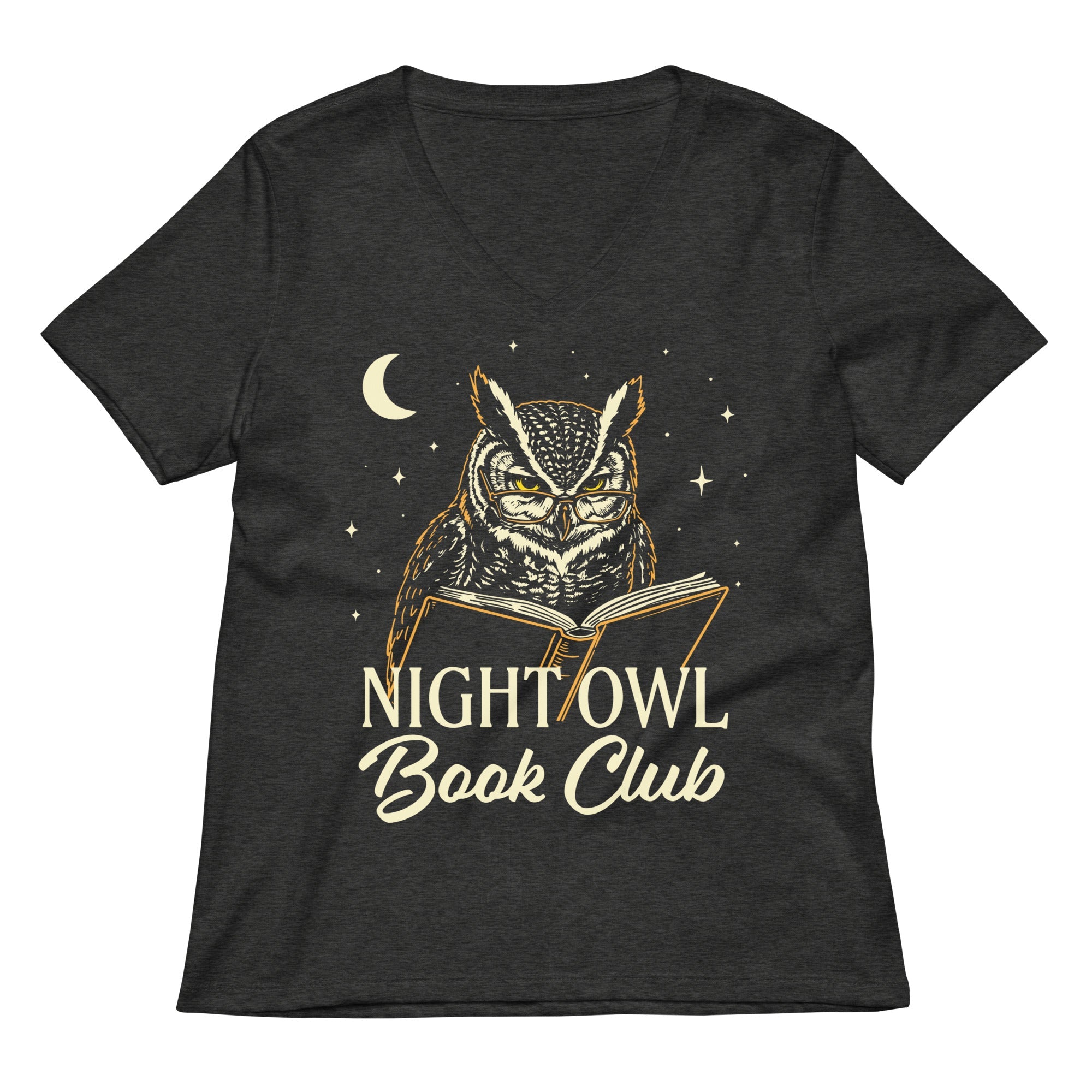 Night Owl Book Club Women's V-Neck Tee