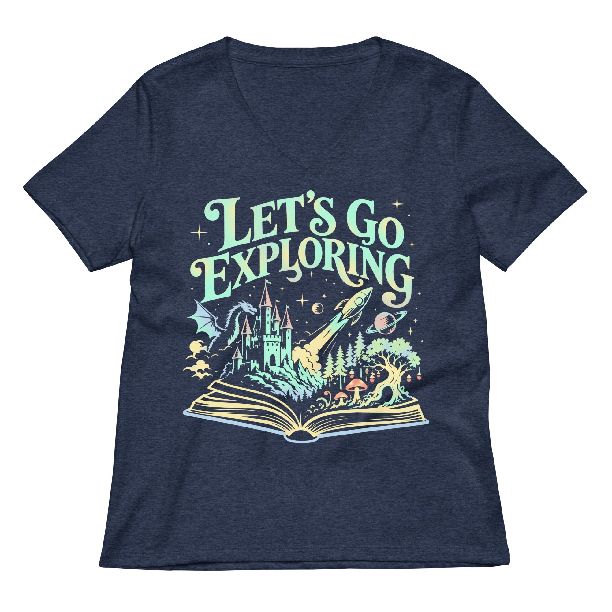 Let's Go Exploring Women's V-Neck Tee