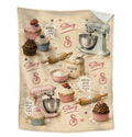 Personalized Baker Blanket, Custom Name Baking Gift, Baker Gift for Women, Baking Lover Throw Blanket, Cupcake Lover Gift, Bakery Chef Gift