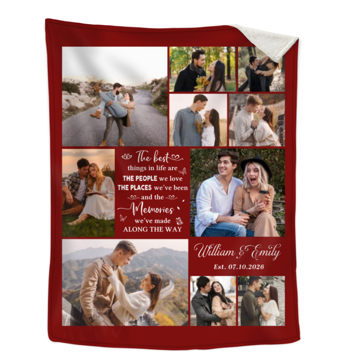 Personalized Couple Blanket with Photos, Custom Romantic Picture Blanket, Anniversary Gift For Couples, Love Story Throw Blanket, Wedding Gift, Valentine’s Day Blanket
