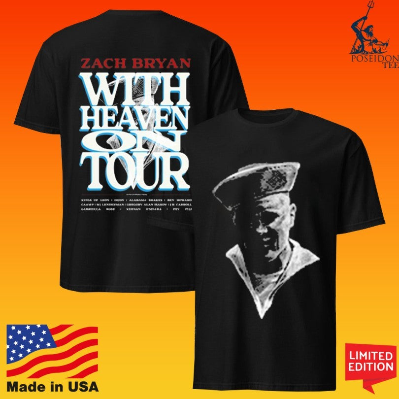 Zach Bryan With Heaven On Top Tour Washed Grey 2026 T-shirt