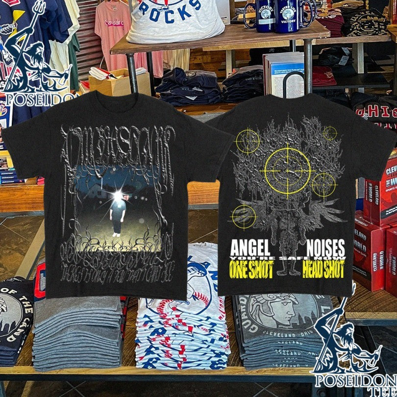 Zombie Shark Angel Noises One Shot Head Shot T-shirt